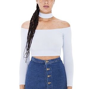 ⭐American Apperal white choker crop top⭐